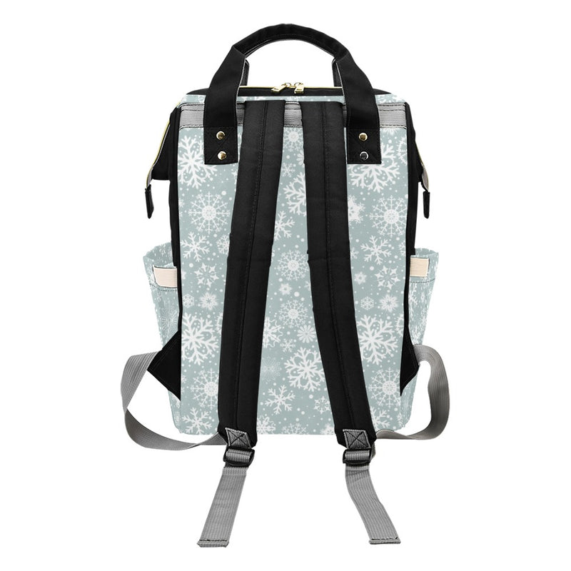 Snowflake Print Design LKS303 Diaper Bag Backpack
