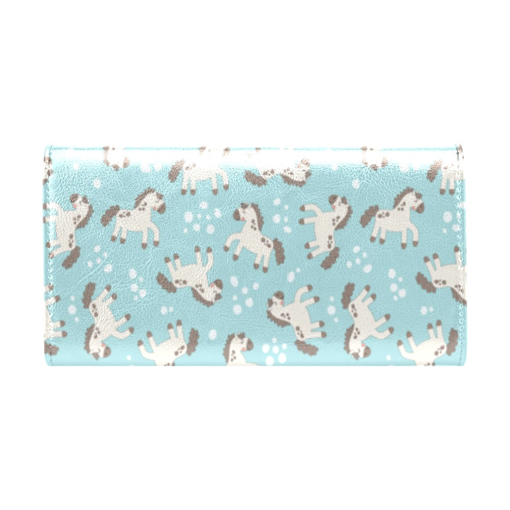 Horse Cute Print Design LKS306 Women's Trifold Wallet