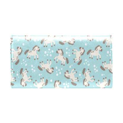Horse Cute Print Design LKS306 Women's Trifold Wallet