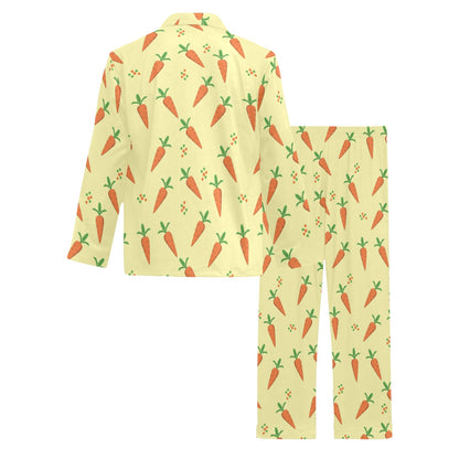 Carrot Pattern Print Design 04 Men's Long Pajama Set