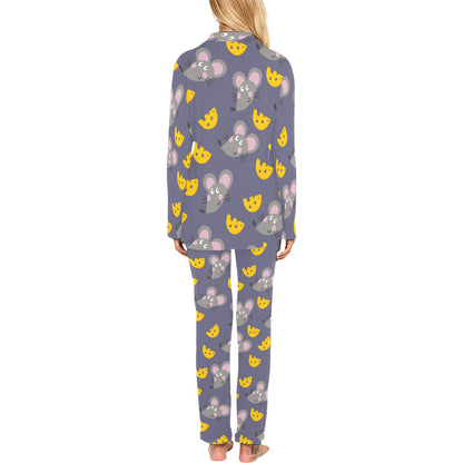 Rat With Cheese Pattern Print Design 01 Women's Long Pajama Set