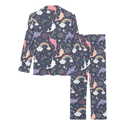 Narwhal Pattern Print Design 01 Women's Long Pajama Set