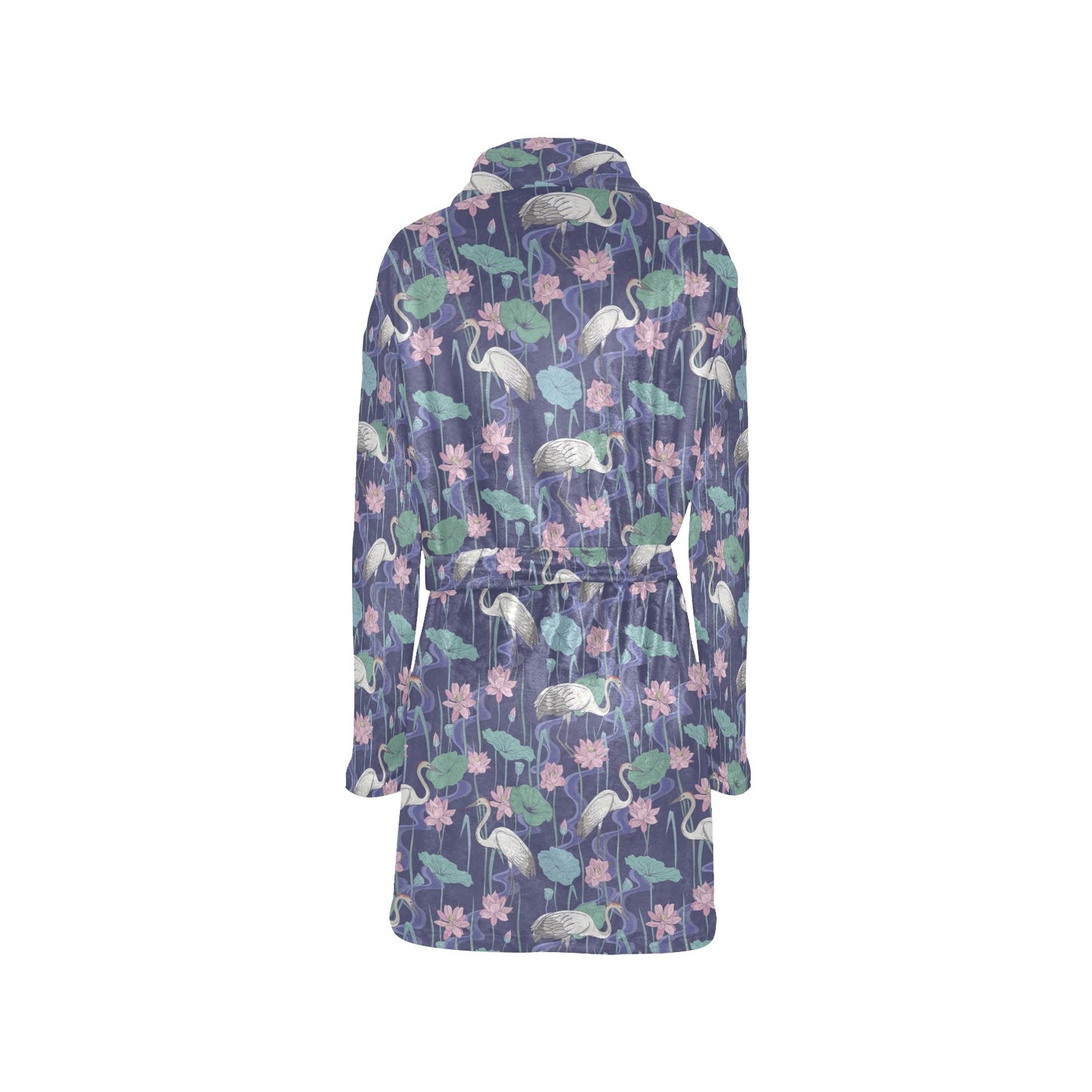 Water Lily Print Design LKS306 Women's Fleece Robe