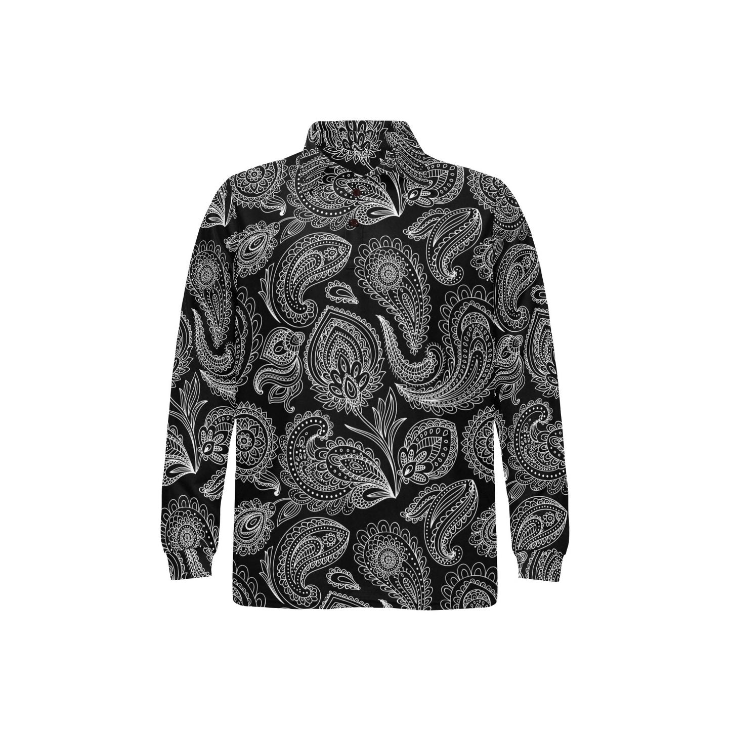 Paisley Pattern Print Design A04 Long Sleeve Polo Shirt For Men's