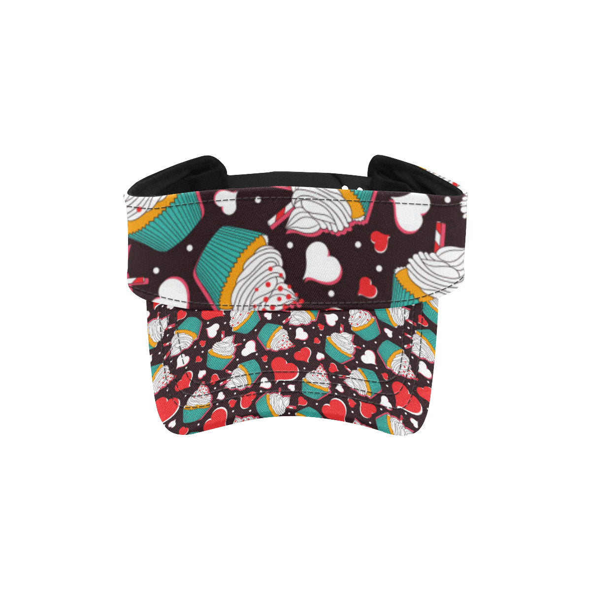 Cupcakes Heart Print Pattern Unisex Sun Visor