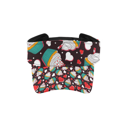 Cupcakes Heart Print Pattern Unisex Sun Visor