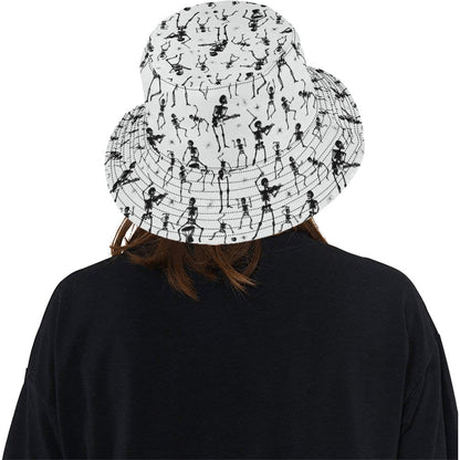 Skeleton Music Player Print Design LKS303 Unisex Bucket Hat