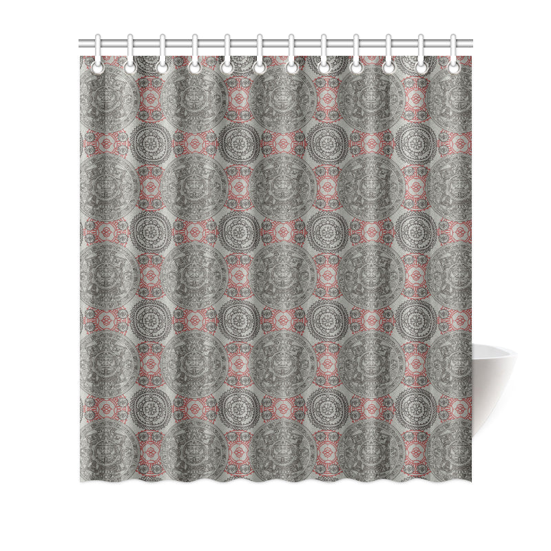 Calendar Aztec Style Print Pattern Shower Curtain