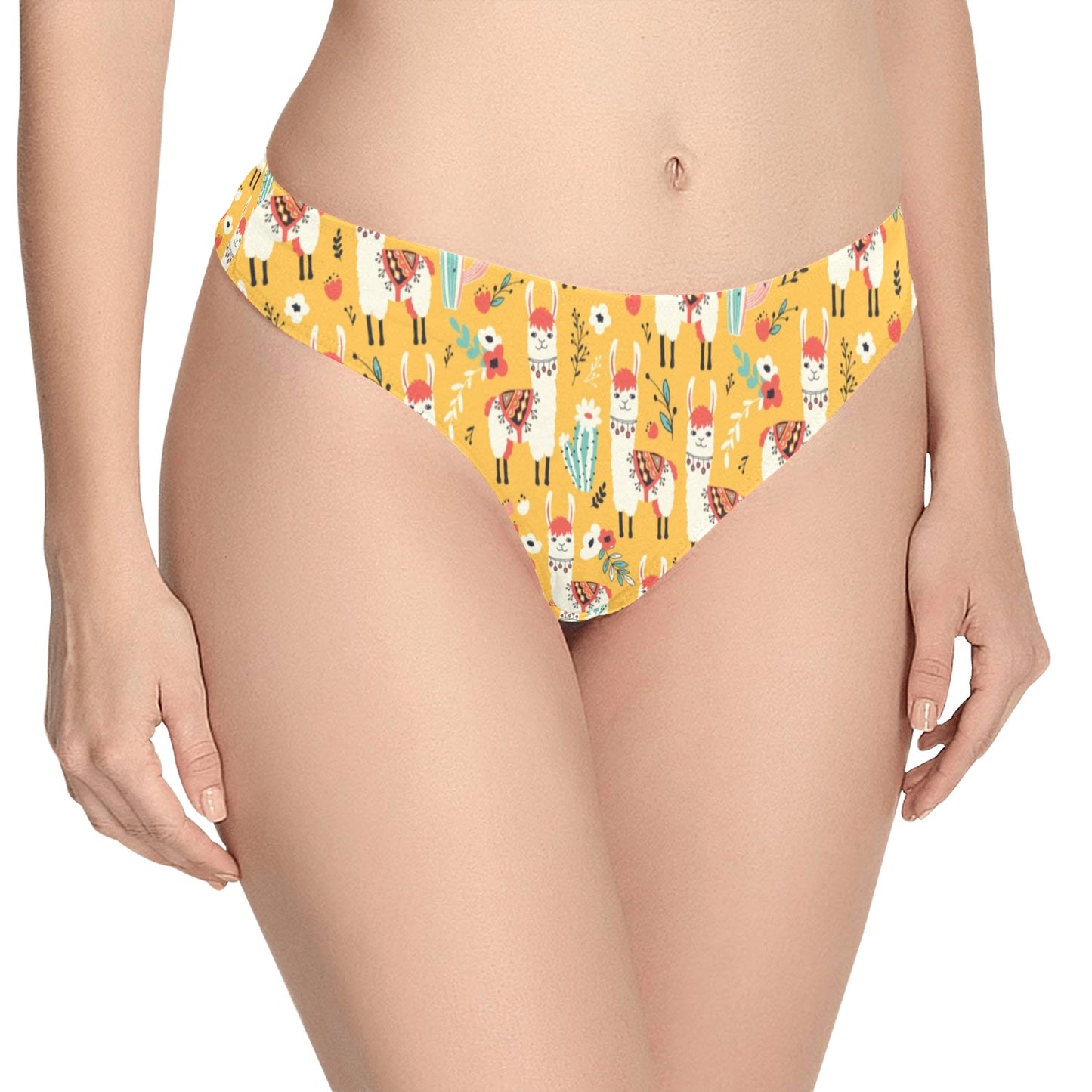Llama Cute Themed Print Women's Thongs