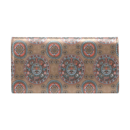 Calendar Aztec Design Print Pattern Women's Trifold Wallet