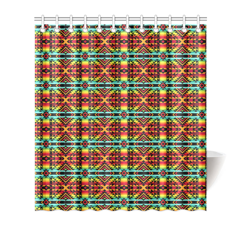 Kente Red Design African Print Shower Curtain