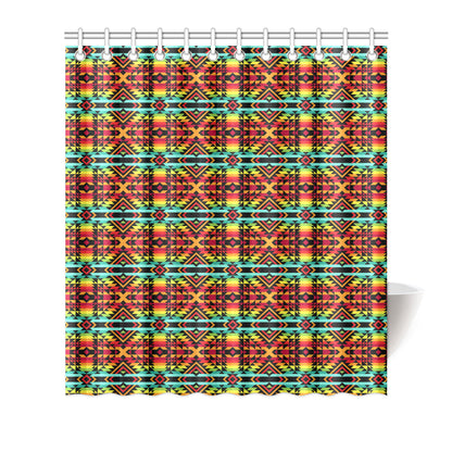 Kente Red Design African Print Shower Curtain