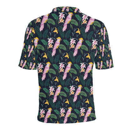 Cockatoo Pattern Print Design 03 Men Polo Shirt
