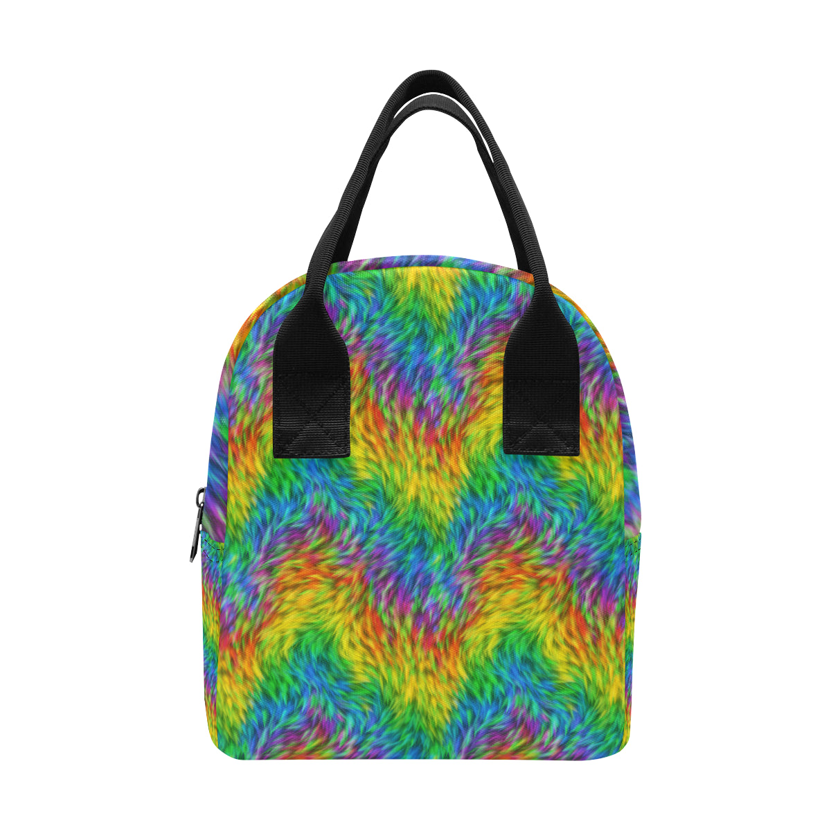 Rainbow Fur Design Print Insulated Lunch Bag