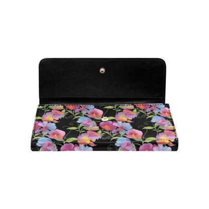 Peony Pattern Print Design PE012 Women's Trifold Wallet