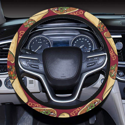 Burrito Taco Print Design LKS302 Steering Wheel Cover with Elastic Edge