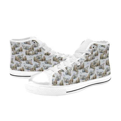 Walrus Print Design LKS401 Men's High Top Canvas Shoes