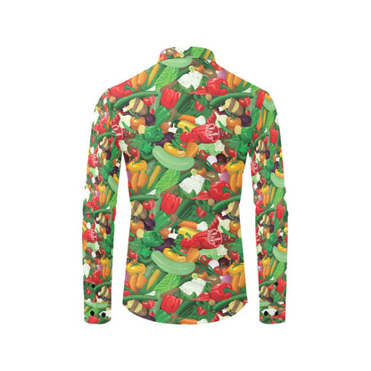 Salad Mix Vegetableprint Design LKS301 Men's Long Sleeve Dress Shirt