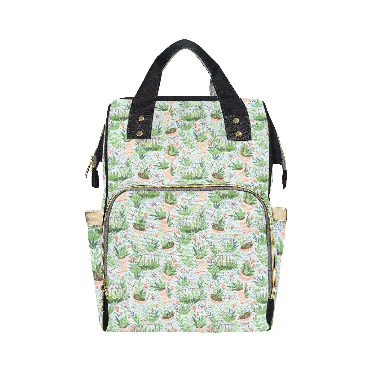 Gardening Pattern Print Design G04 Diaper Bag Backpack