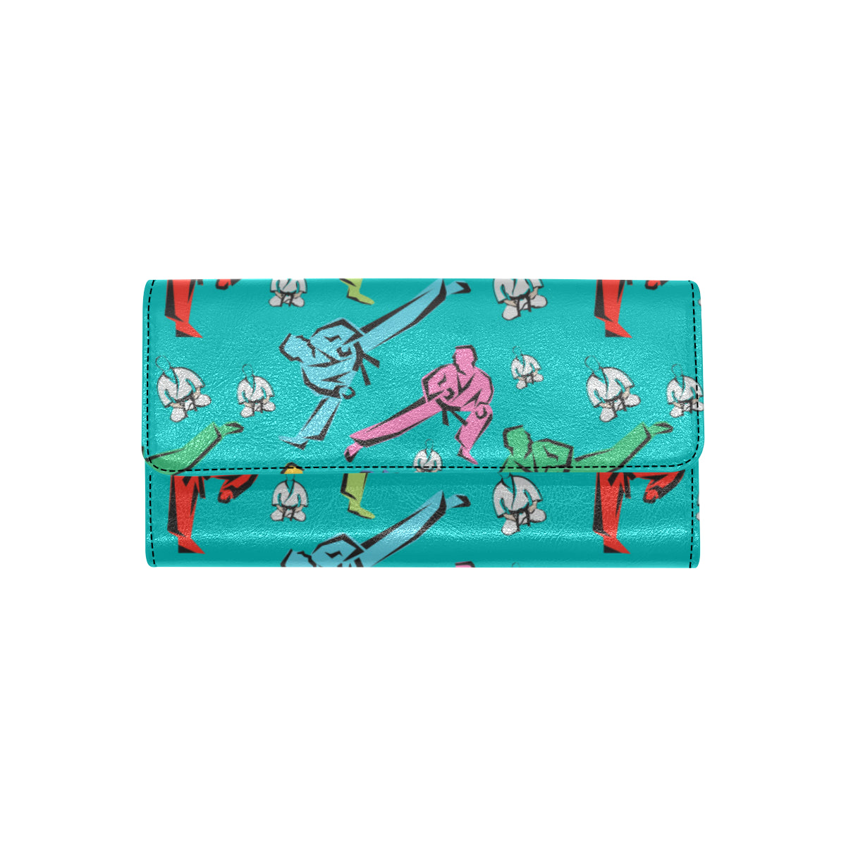 Judo Pattern Print Design 01 Women's Trifold Wallet