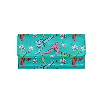 Judo Pattern Print Design 01 Women's Trifold Wallet