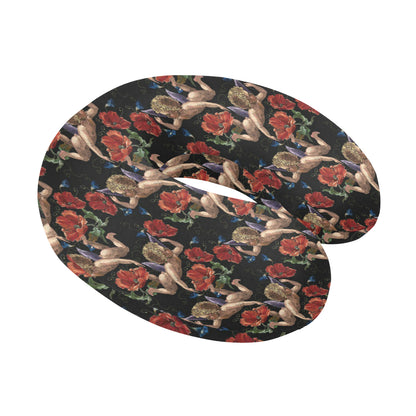Cupid Pattern Print Design 05 U-Shaped Travel Neck Pillow