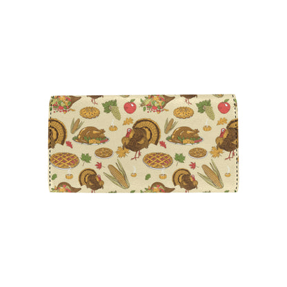 Turkey Pattern Print Design 02 Women's Trifold Wallet