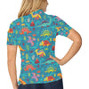 Dinosaur Cartoon Style Women's Polo Shirt