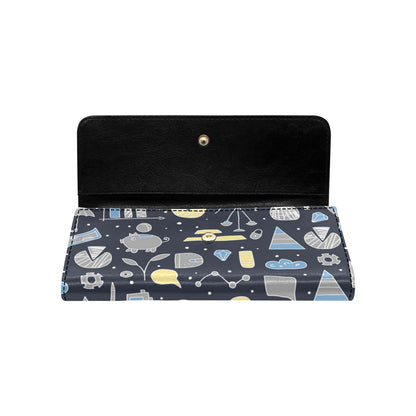 Accounting Financial Pattern Print Design 04 Women's Trifold Wallet