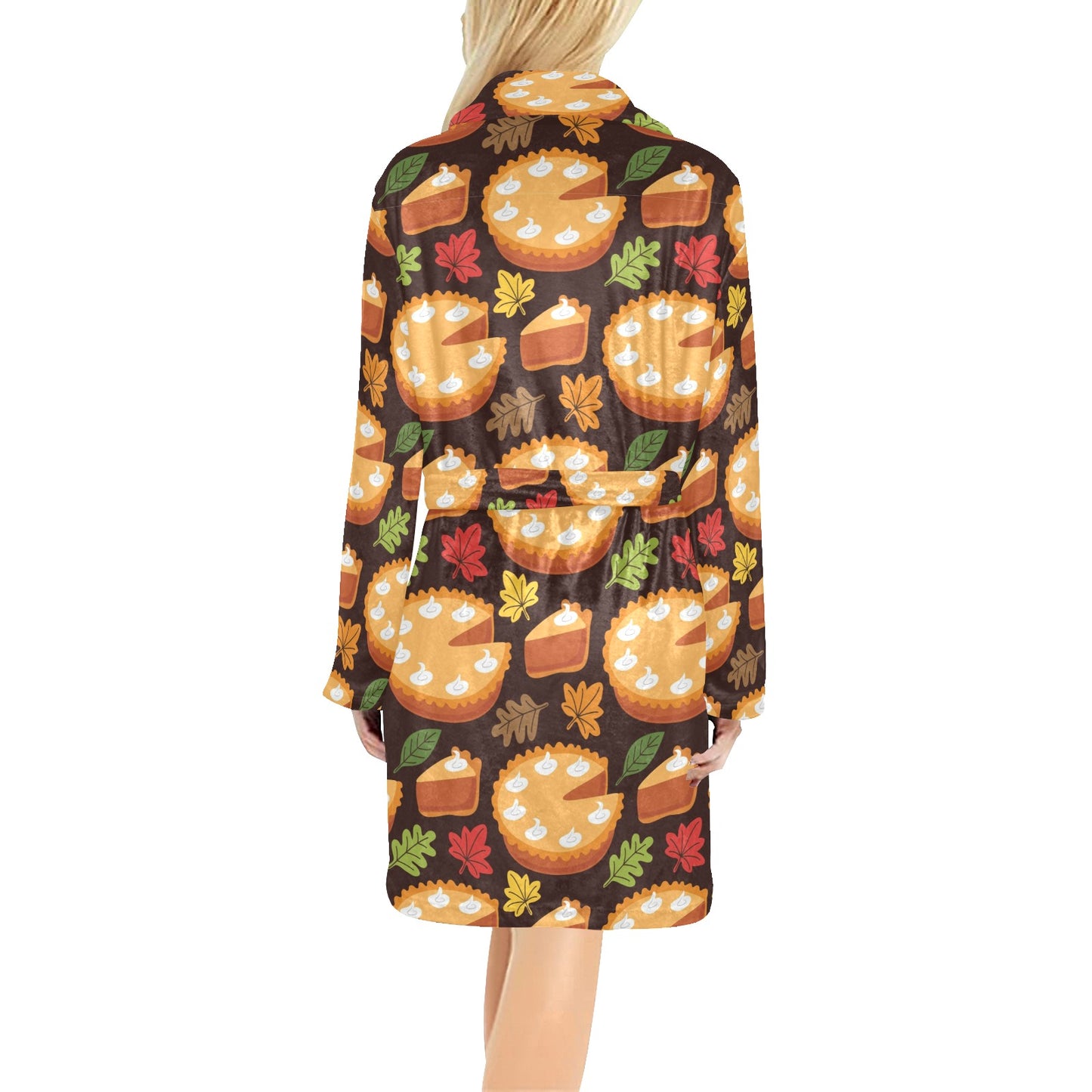 Pie Pattern Print Design A03 Women's Fleece Robe