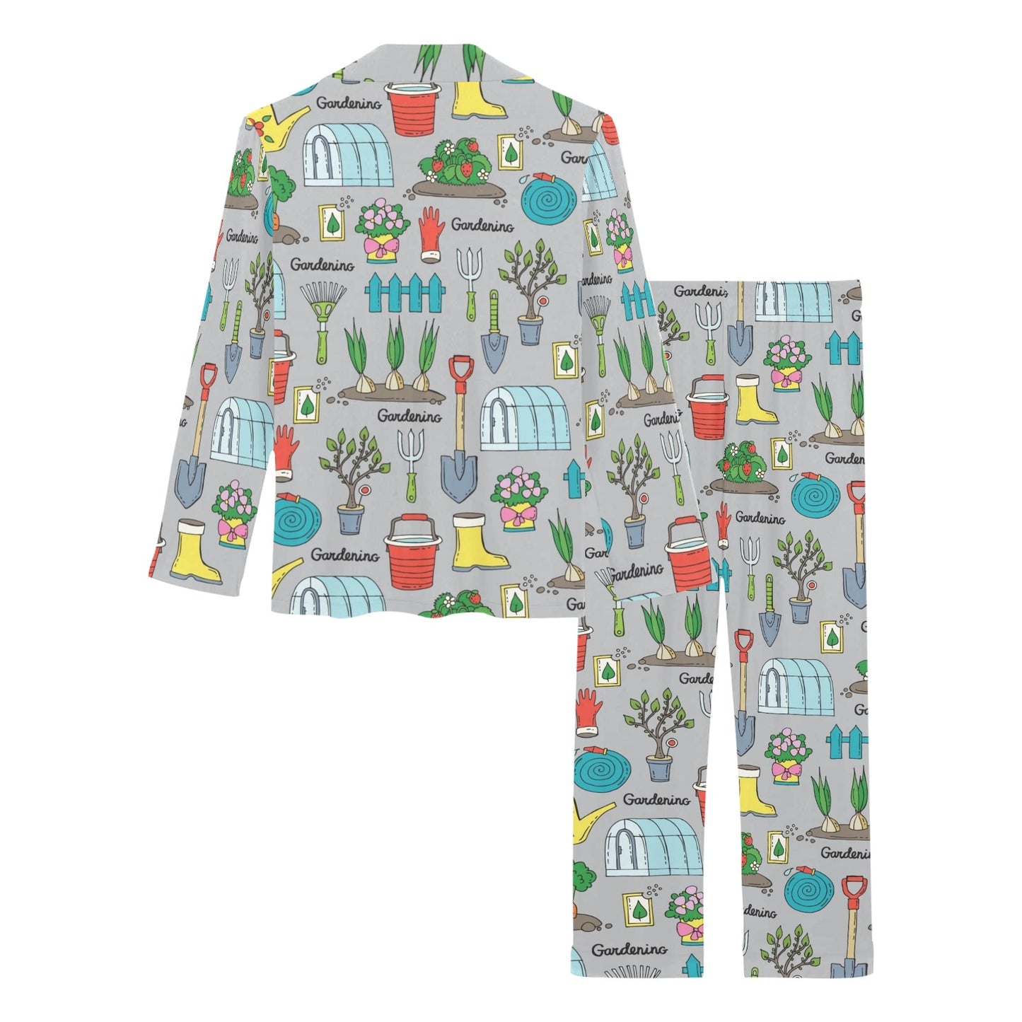 Gardening Pattern Print Design G07 Women's Long Pajama Set