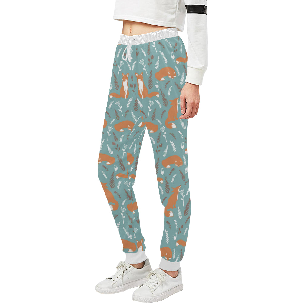 Fox Forest Print Pattern Unisex Sweatpants