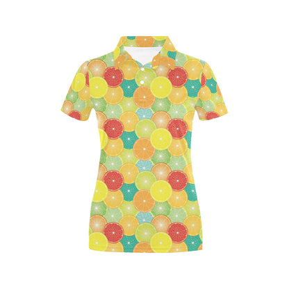 Citrus Pattern Print Design 01 Women's Polo Shirt