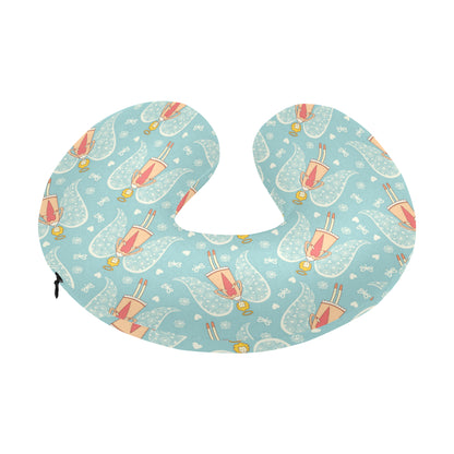 Angel Pattern Print Design 01 U-Shaped Travel Neck Pillow