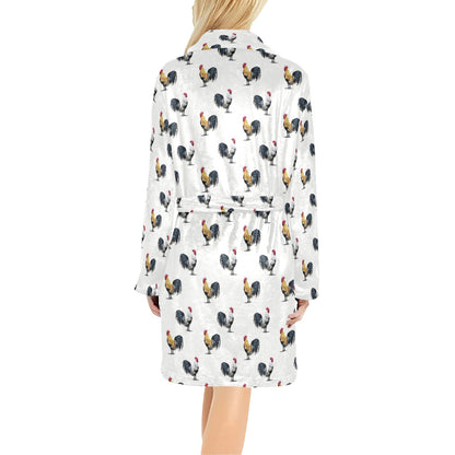 Chicken Pattern Print Design 02 Women's Fleece Robe