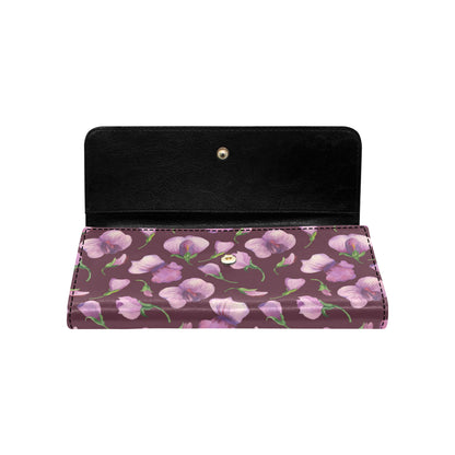 Peony Pattern Print Design PE010 Women's Trifold Wallet