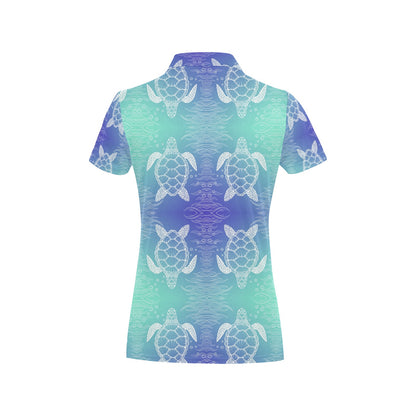 Sea Turtle Draw Women's Polo Shirt