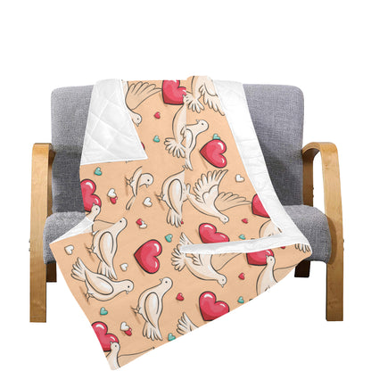 Pigeon Heart Pattern Print Design 04 Premium Quilt