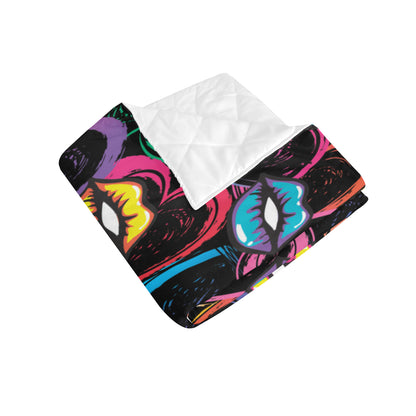 Pop Art Lip Pattern Print Design A03 Premium Quilt