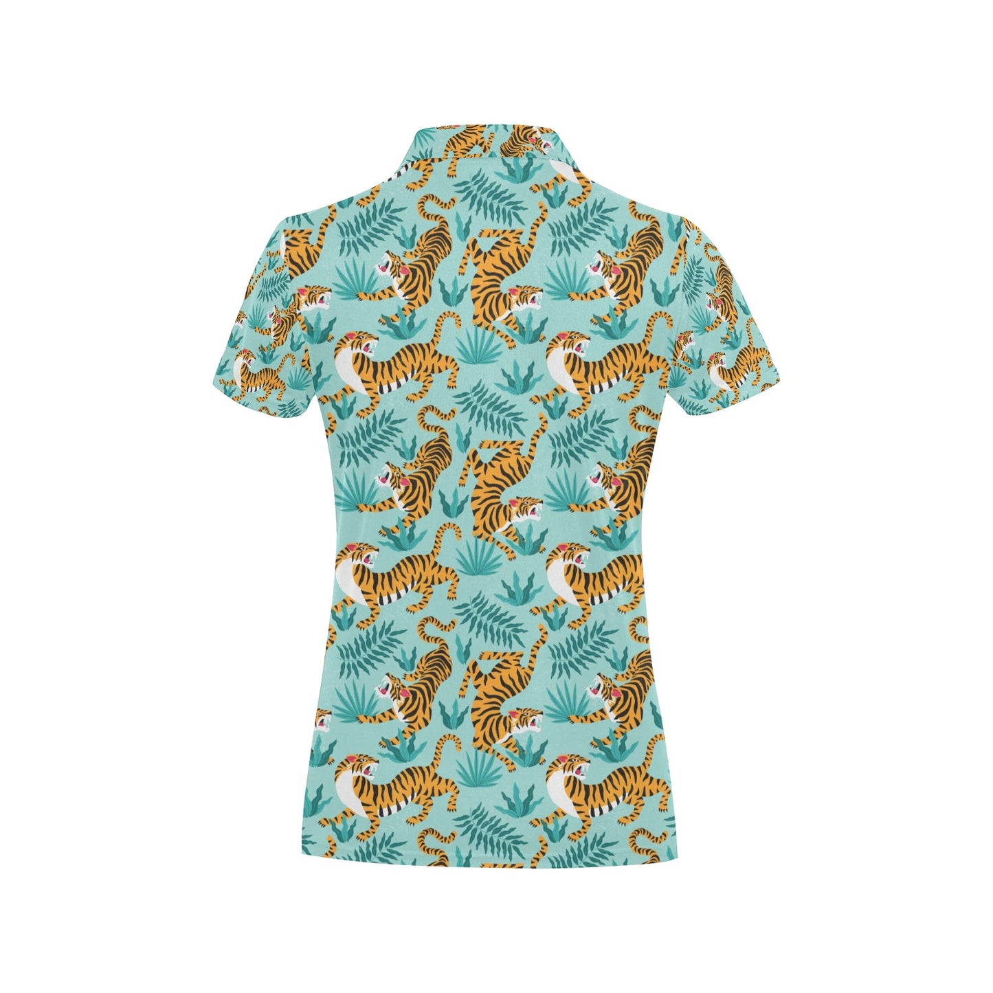 Tiger Print Design LKS304 Women's Polo Shirt