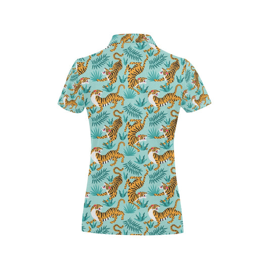 Tiger Print Design LKS304 Women's Polo Shirt