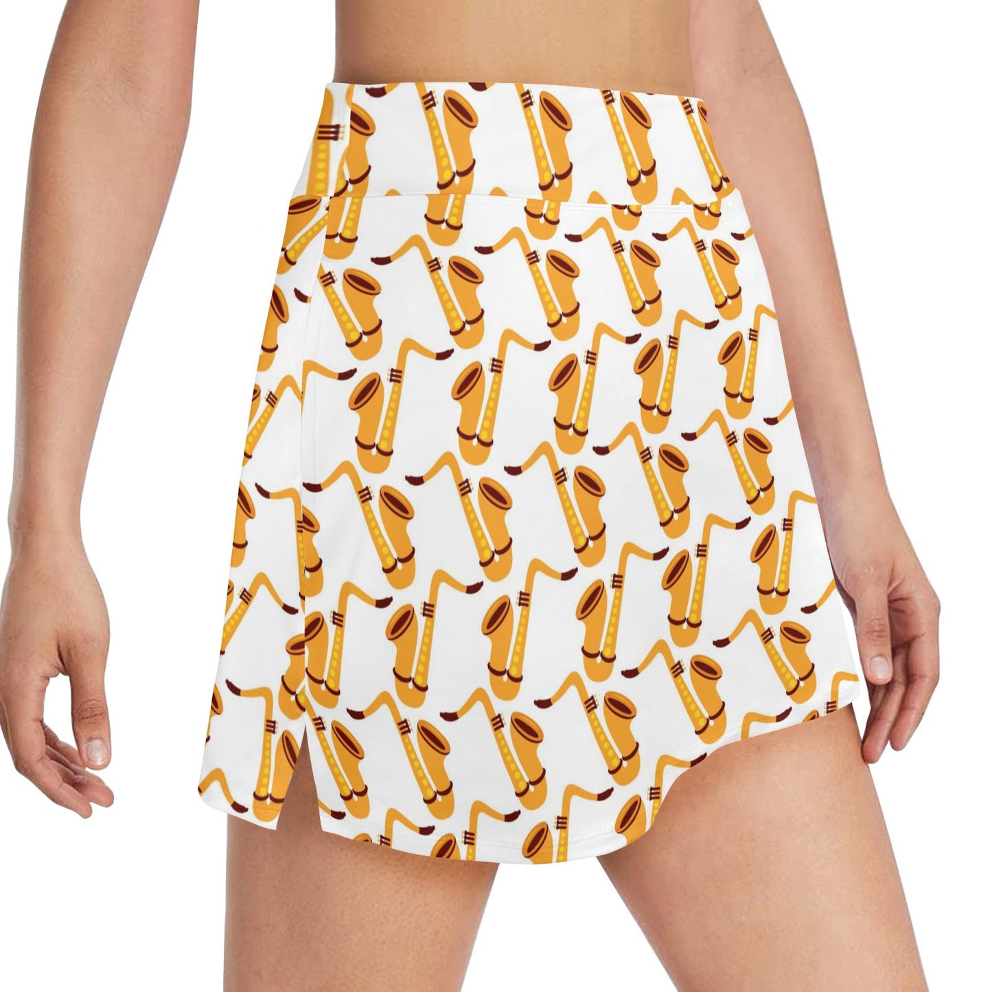 Saxophone Print Design LKS404 17" Golf & Pickleball Skort with Pockets