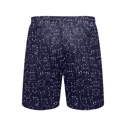 Zodiac Pattern Design Print Men's Swim Trunks Beach Shorts