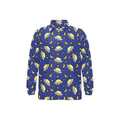 UFO Print Design LKS309 Long Sleeve Polo Shirt For Men's