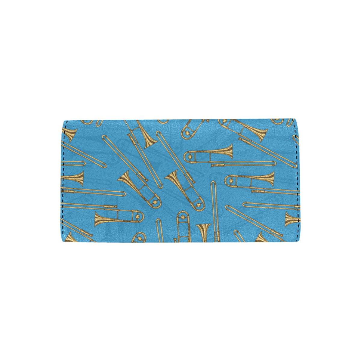 Trombone Pattern Print Design 01 Women's Trifold Wallet