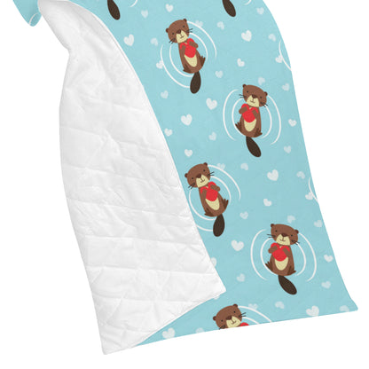 Sea Otter Cute Pattern Print Design 04 Premium Quilt