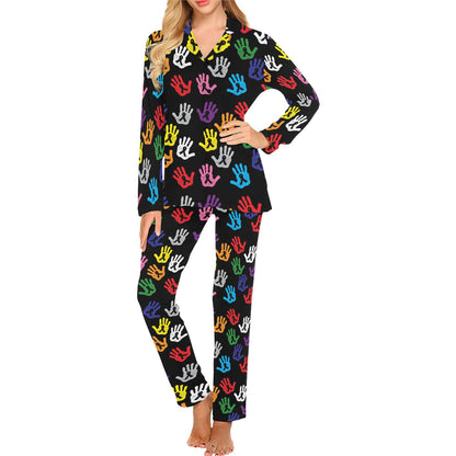 Cancer Awareness Pattern Print Design 04 Women's Long Pajama Set