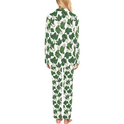 Bok Choy Pattern Print Design 02 Women's Long Pajama Set