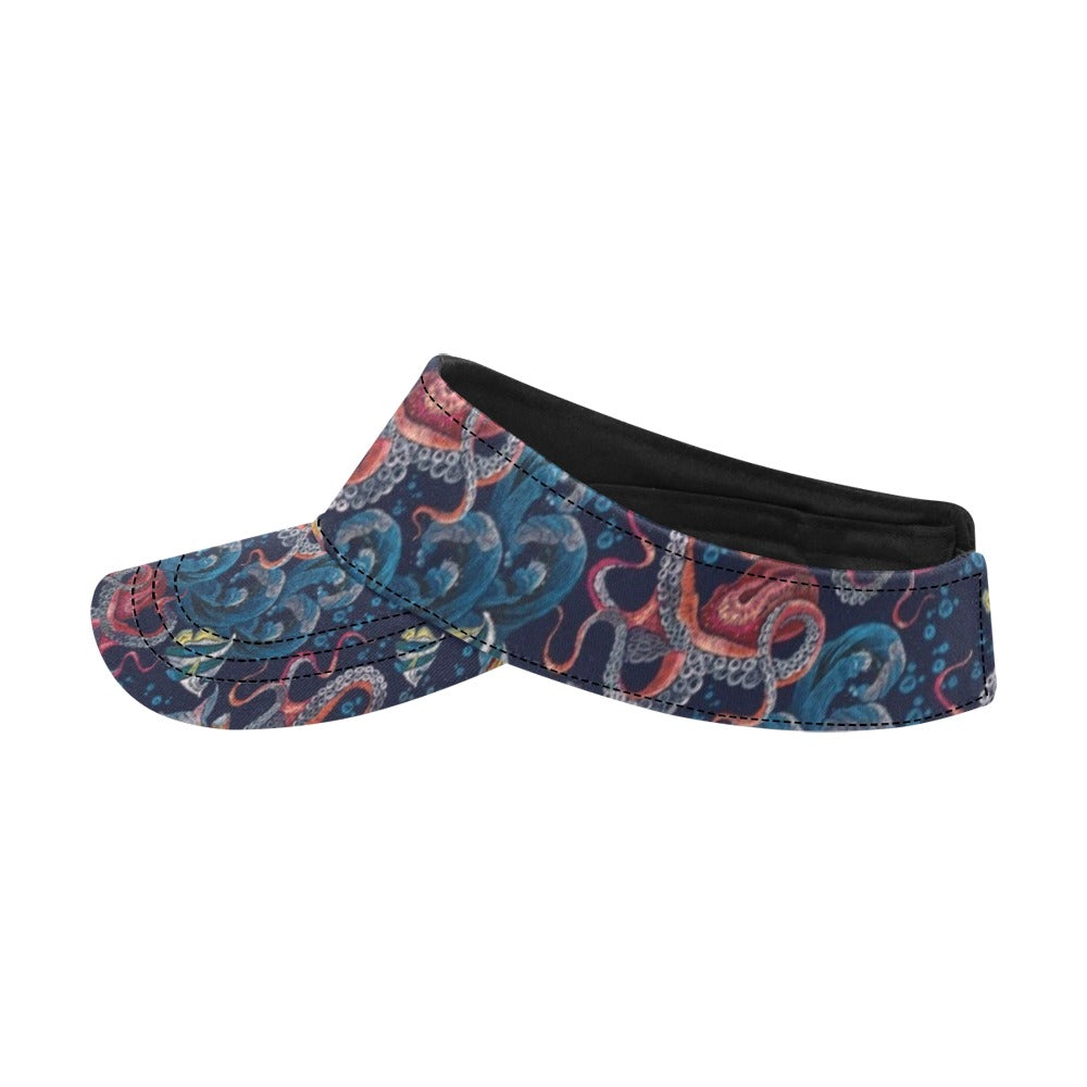 Underwater Giant Squid Print Design LKS302 Unisex Sun Visor