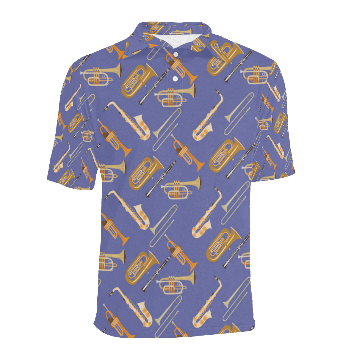Trombone Pattern Print Design 02 Men Polo Shirt